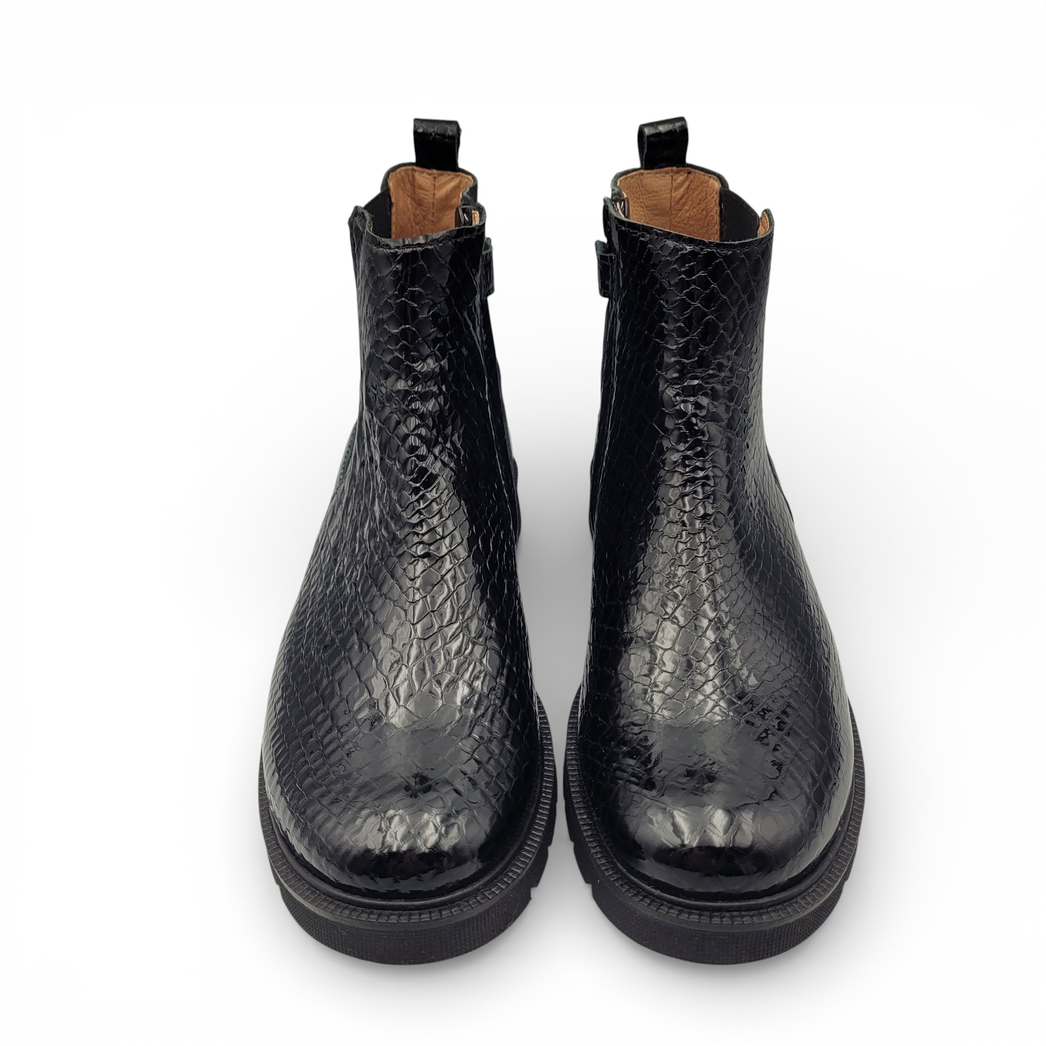 Bellamy NIEVRE Boots Croco Noir Vernis – Image 3