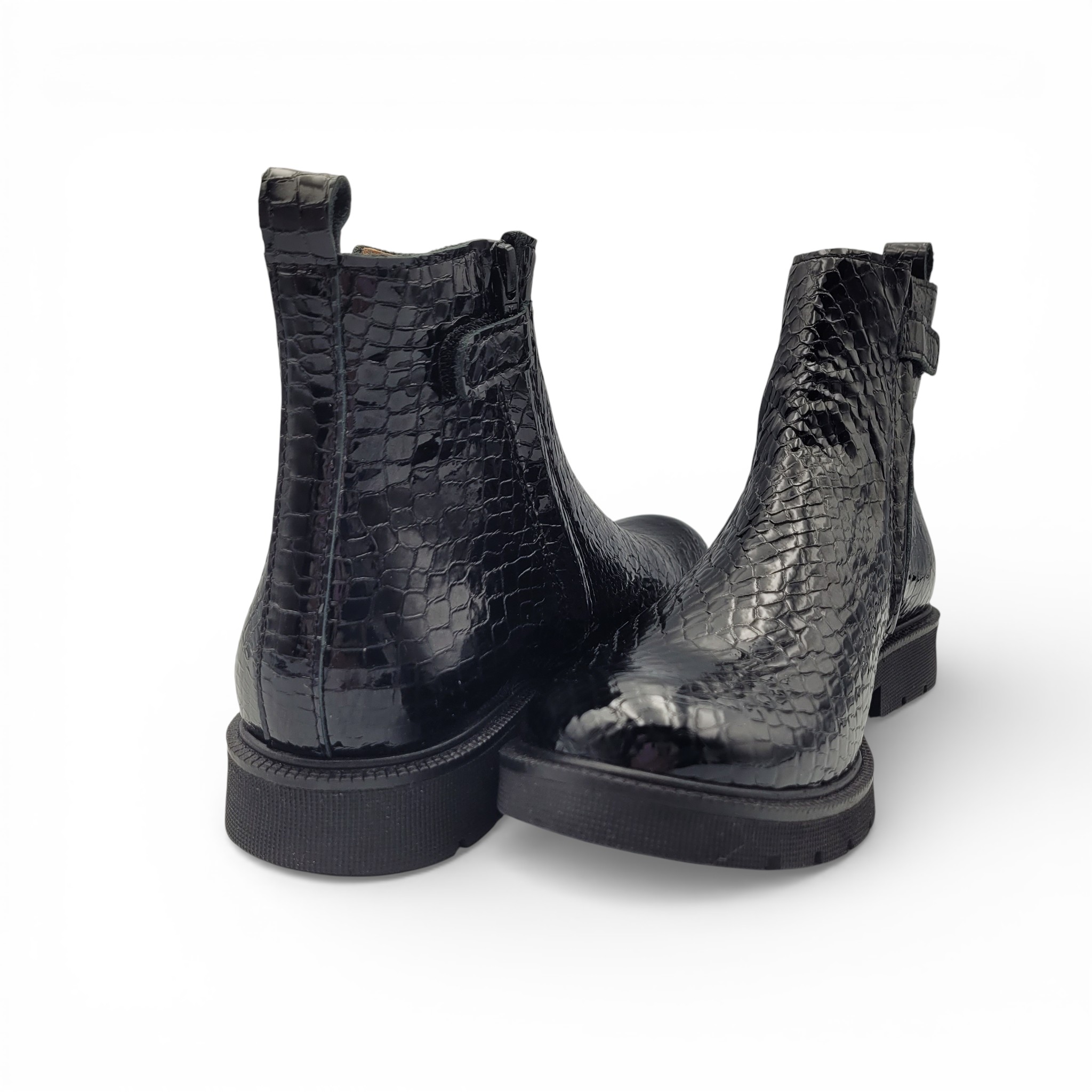 Bellamy NIEVRE Boots Croco Noir Vernis – Image 2